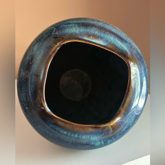 Bill Campbell Flambeaux Crystalline Glaze Studio Art Pottery 7" Vase Blue - Picture 6 of 7